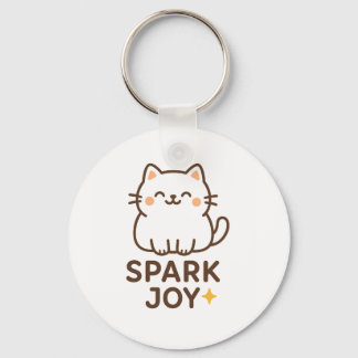 "Spark Joy Cat Nyckelring - Pastel Cute Aesthetic 