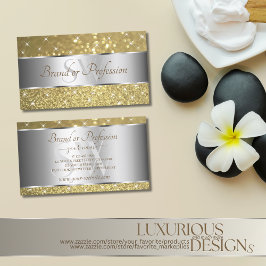 Spark Monogram från Luxurij Silver Guld Glitter Visitkort