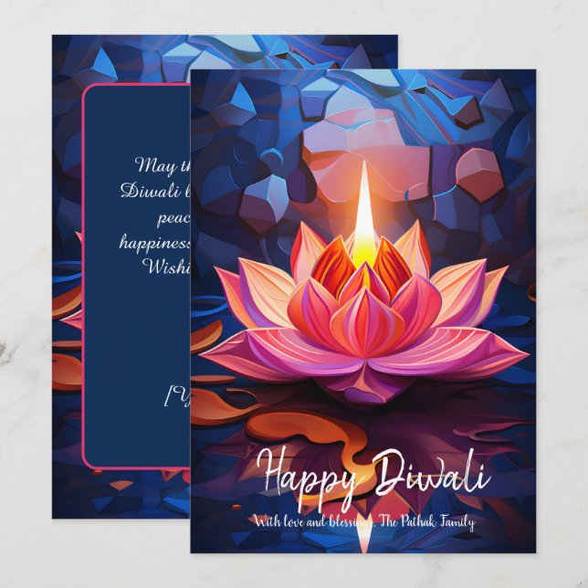 Spark of Grace Diwali card Inbjudningar (Fram/baksida)