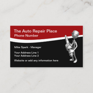 Spark-plugin för Automotive Repair Services Visitkort