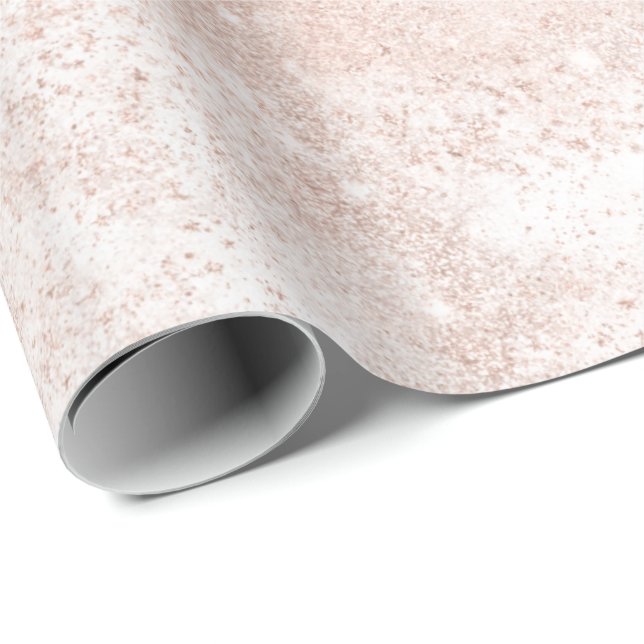  Spark Powder White Delikat rosa ros Guld Presentpapper (Rullad Hörn)