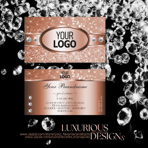 Spark Stars Diamonds Logotyp i lyxur Ro Guld Glitt Visitkort
