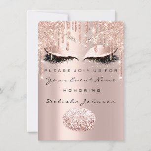 Spark Sweet 16th Drips Glitter Möhippa Makeup Läpp Inbjudningar
