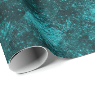 Spark Teal Abstrakt Woodland Night Stars Möhippa Presentpapper