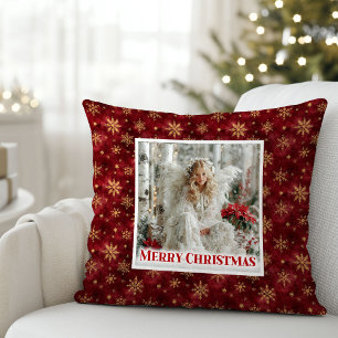 Spark Victorian Ängel Röd och Guld Holiday Present Kudde