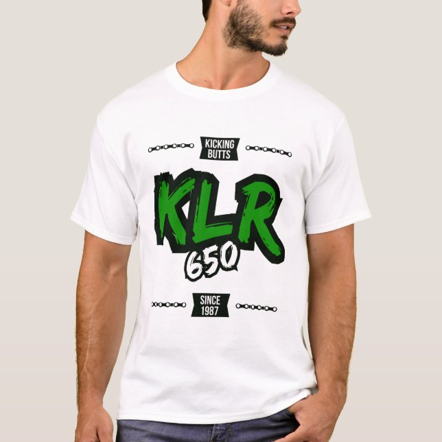 Sparka ändor med Kawasakien KLR650 T Shirt (Framsida)