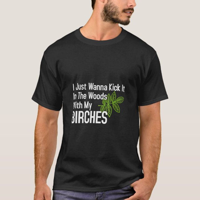 Sparka den i Skogen med min fågel Träd Na T Shirt (Framsida)