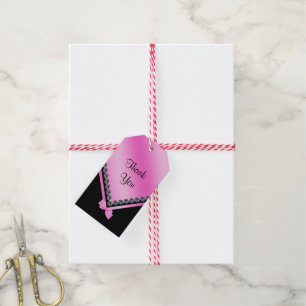 Sparka diamanter och Rosa Bow 50:e födelsedagen Presentetikett