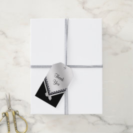 Sparka diamanter och Silver Bow-Möhippa Presentetikett