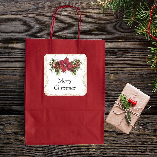 Sparka julstickers fyrkantigt klistermärke (Skapare uppladdad)