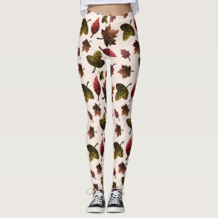 Sparka löv faller höstsparklerna mönster leggings