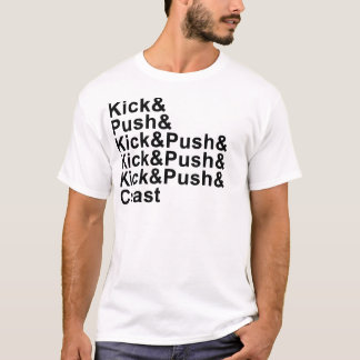 Sparka, skjut, segla utmed kusten (svart t-shirt