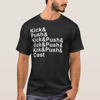 Sparka, skjut, segla utmed kusten (vitbokstäver) t-shirt