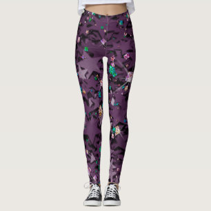 Sparka stjärnor för lila och flera Färgader Leggings