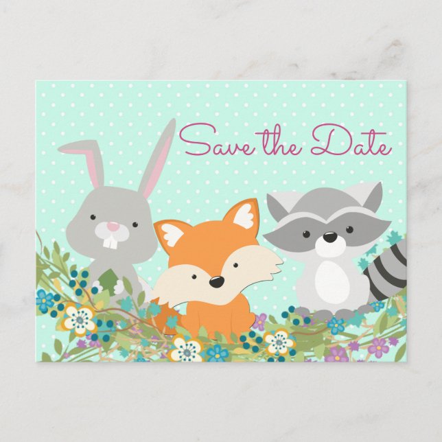 Sparka till baby shower Save the Date postkort Meddelande Vykort (Framsida)