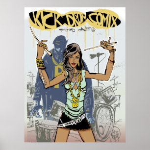 Sparka trummar en tryck/affisch poster