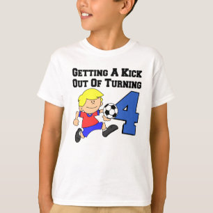 Sparka ut ur den roterande spelare för fotboll 4 t shirt
