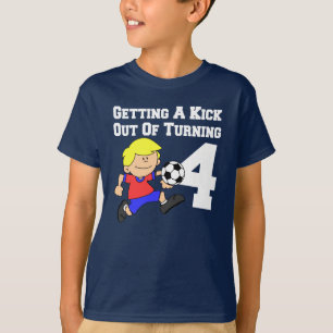 Sparka ut ur den roterande spelare för fotboll 4 t shirt