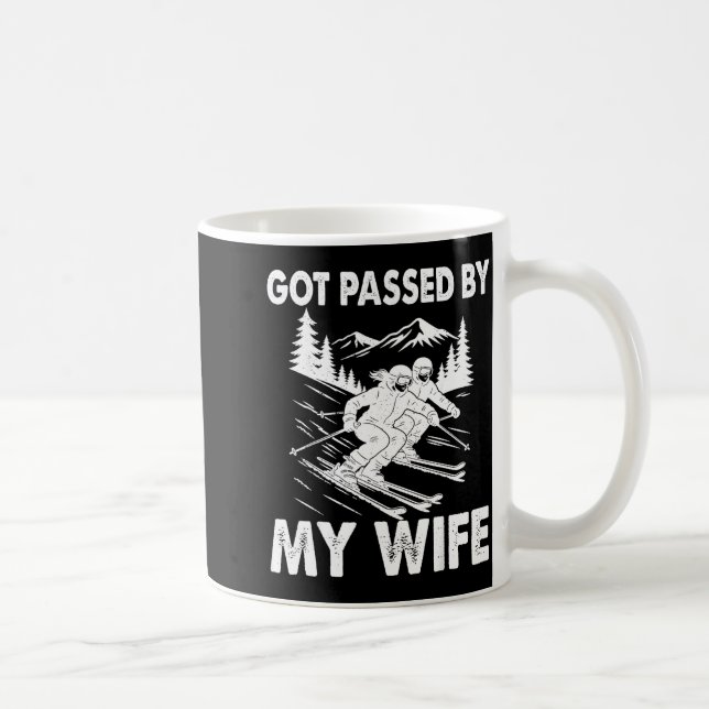 Sparkad Av Min Fru Roligt Skidåkande Make  Kaffemugg (Höger)