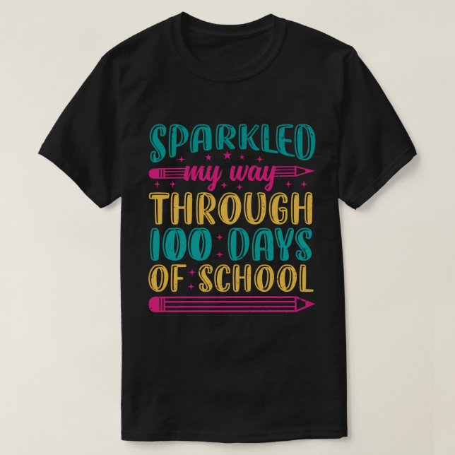 sparkad min väg genom 100 skoldagar t shirt (Design framsida)