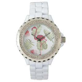 Sparkad Rosa Flamingo Summertime Women's Watch Armbandsur