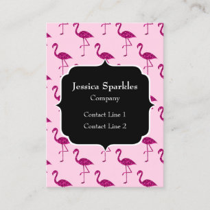 Sparkade flamingo Rosa-gnistor mönster Monogram Visitkort
