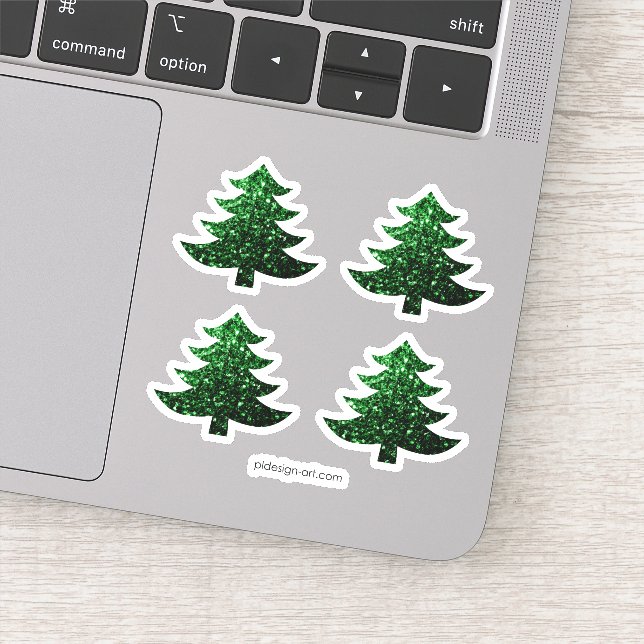 Sparkade gröntar i Julgran Klistermärken (Detalj)