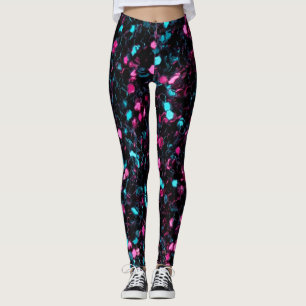 Sparkade rosa blå mosaic glitter-glittrar leggings