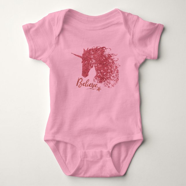 Sparkade Unicorn-Tro (Ro Guld) Tee Shirt (Framsida)