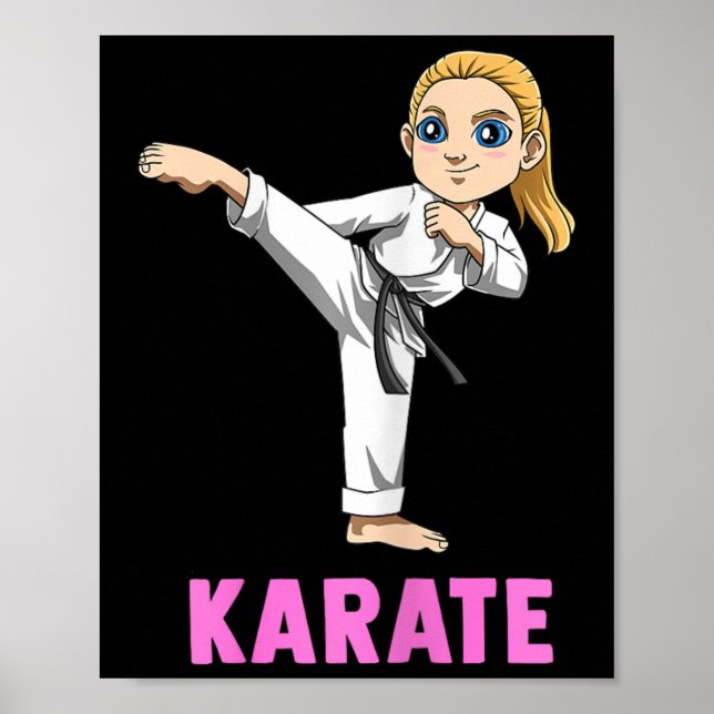 Sparkande och slående unge - söt karateflicka  poster (Framsidan)