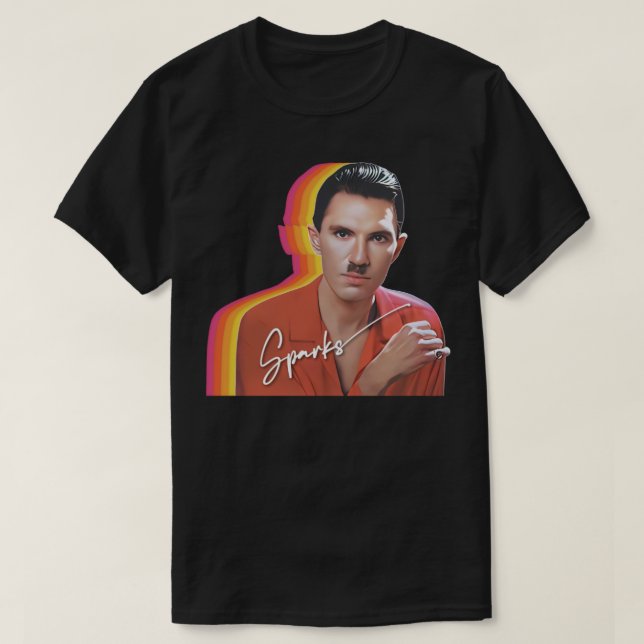 Sparkar 70s Retro Fläkt-teckningsdesign T Shirt (Design framsida)