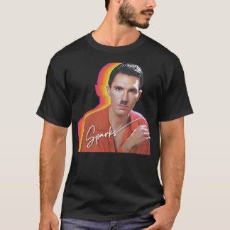 Sparkar 70s Retro Fläkt-teckningsdesign T Shirt
