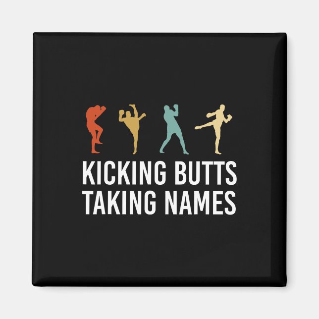 Sparkar Rumpor Tar Namn Kickboxning Kickboxare  Magnet (Framsidan)