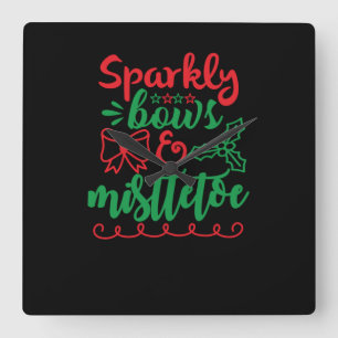 Sparkbågar och mistletoe-01 fyrkantig klocka
