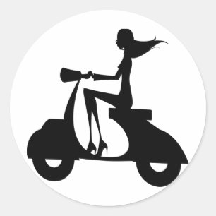 Sparkcykel för flicka AP028 Runt Klistermärke