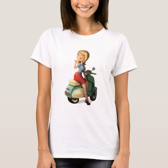 Sparkcykelflicka T-shirt (Framsida)