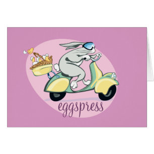 Sparkcykelkanin Eggspress Hälsningskort