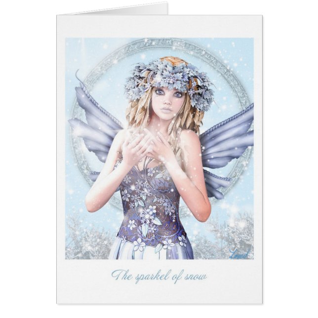 Sparkelen av snö hälsningskort (Framsidan)