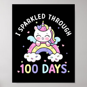 Sparklad till 100 dagars flickors enhörning 100 da poster