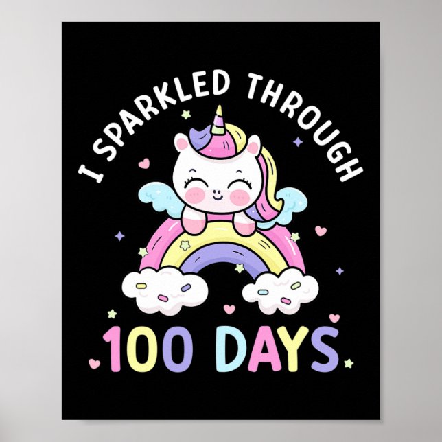 Sparklad till 100 dagars flickors enhörning 100 da poster (Framsidan)