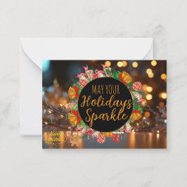 Sparkle and Glow Holiday Photo Card Anteckningskort