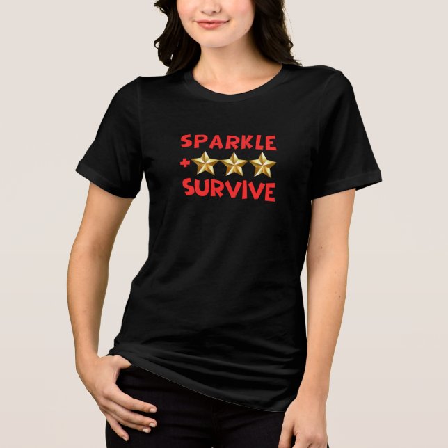 Sparkle and Survive Funny Mom New Year T-Shirt (Framsida)