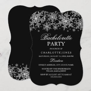 Sparkle Crystal Snöflinga Sjungmöfest Inbjudningar