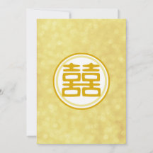 Sparkle Gold Double Happiness - Rund