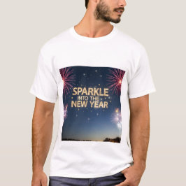 Sparkle Into the New Year" Festive T-Shirt  .