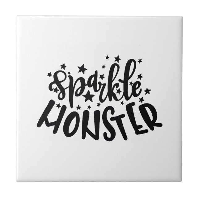 Sparkle Monster Halloween Kakelplatta (Framsidan)