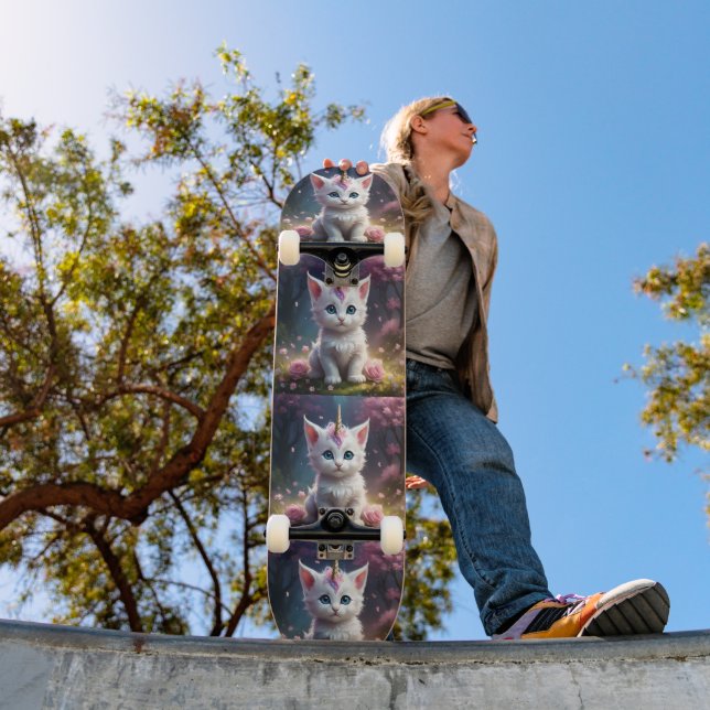 "Sparkle Paws: Den Förtrollande Enhörningskattunge Mini Skateboard Bräda 18,5 Cm (Utomhus 1)
