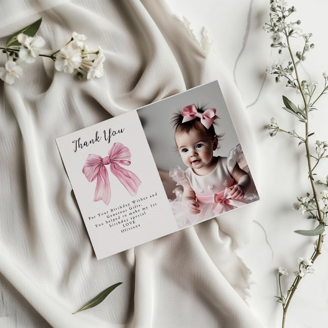 Sparkle Pink Coquette Bow 1st Inbjudningar (Skapare uppladdad)