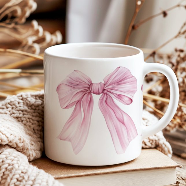 Sparkle Pink Coquette Bow 1st Kaffemugg (Skapare uppladdad)