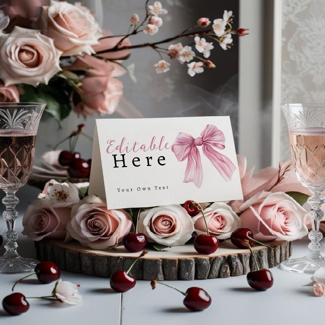 Sparkle Pink Coquette Bow 1st Kort (Skapare uppladdad)